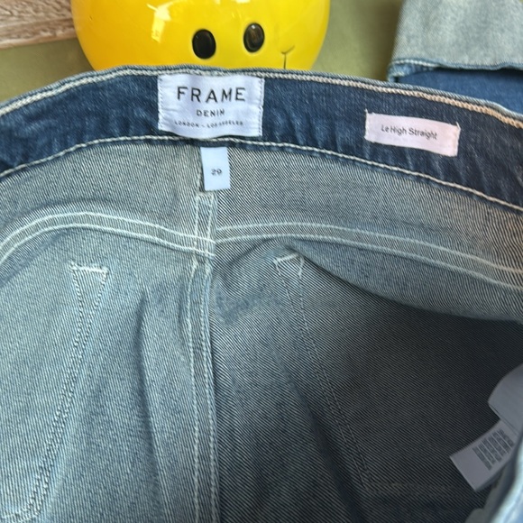 Frame Le Nouveau High Rise Straight Leg Raw Big Cuff Jeans - Picture 2 of 5